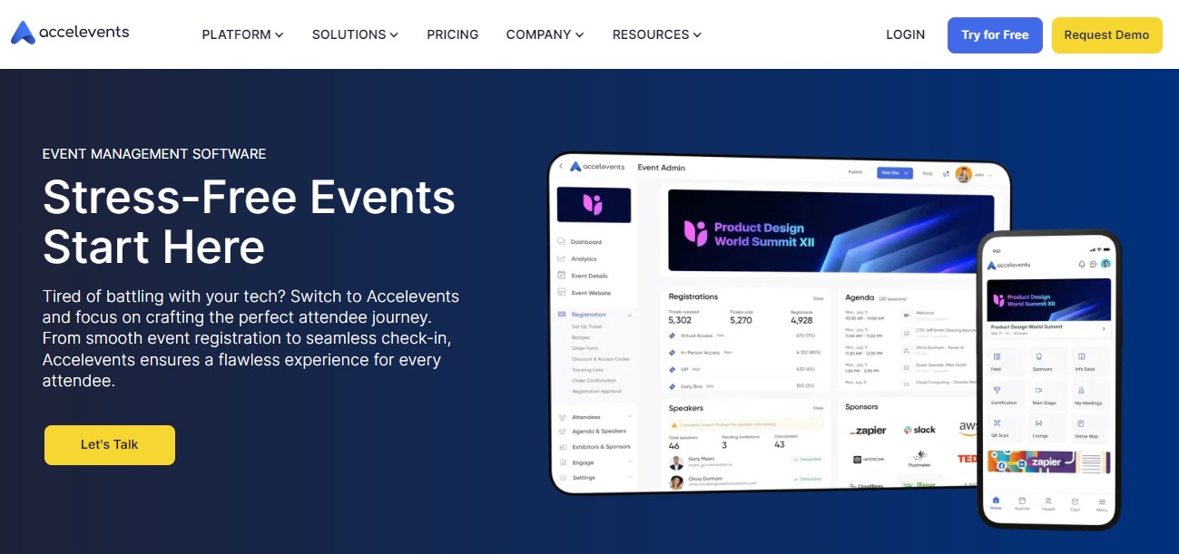 Accelevents homepage