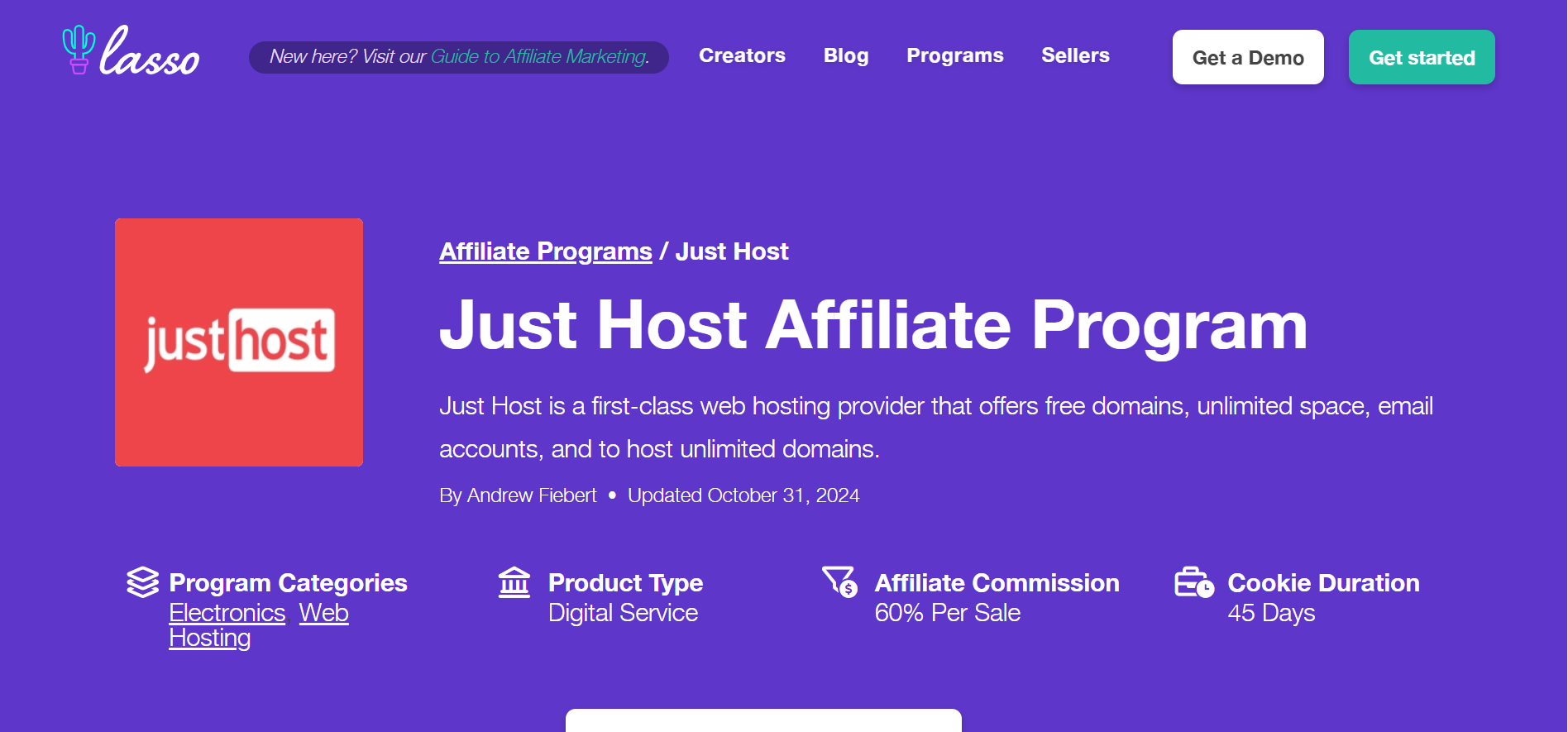 JustHost Affiliate Program