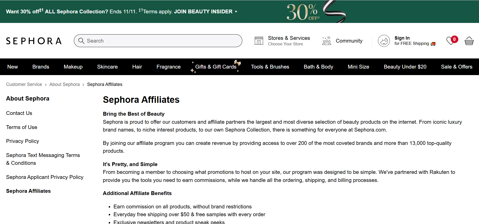 Sephora Affiliate Program