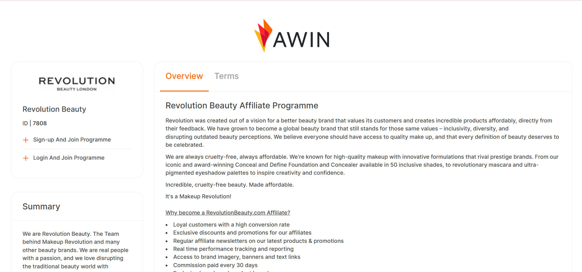 Revolution Beauty Affiliate Program