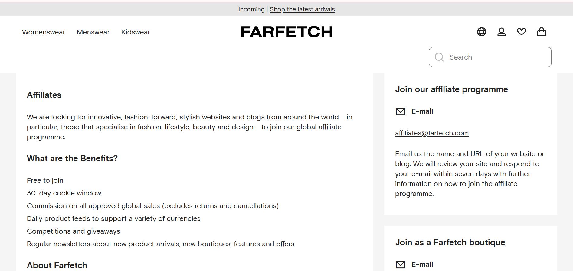 Farfetch Affiliate Program