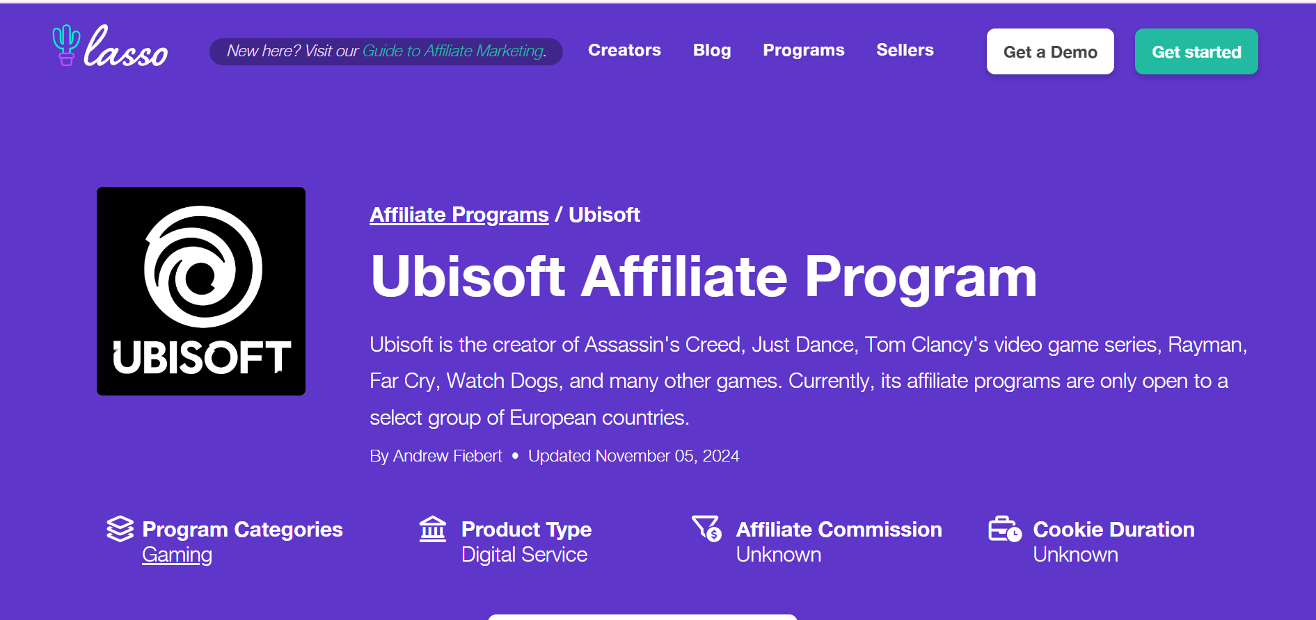 Ubisoft Affiliate Program