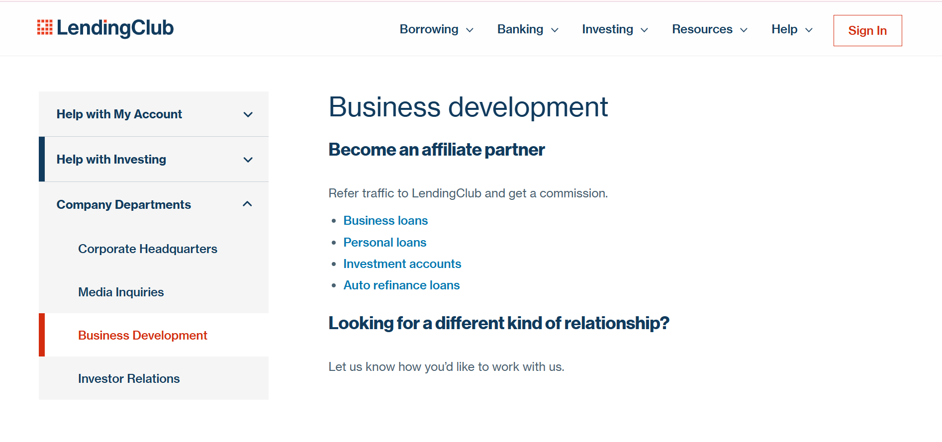 Lending Club Affiliate Program