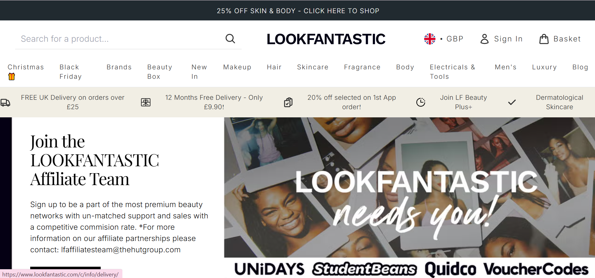 LookFantastic Affiliate Program