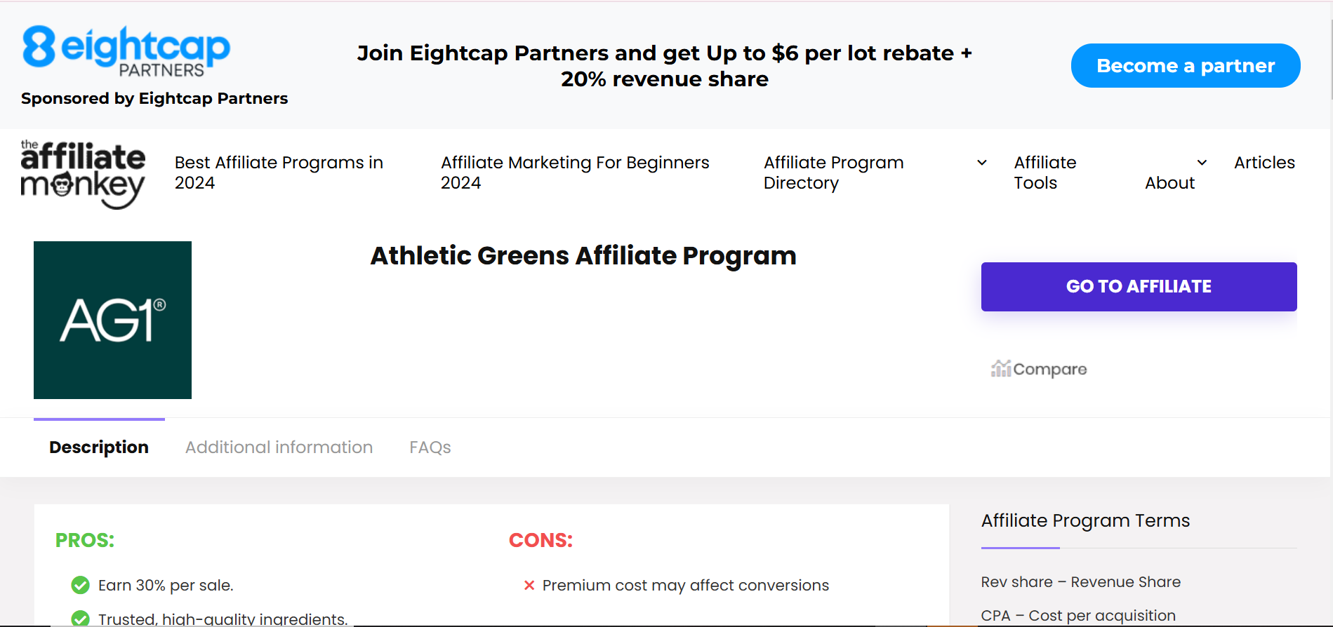 Athletic Greens Affiliate Program