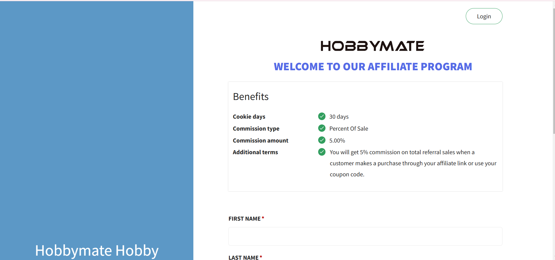 Hobbymate Hobby Affiliate Program