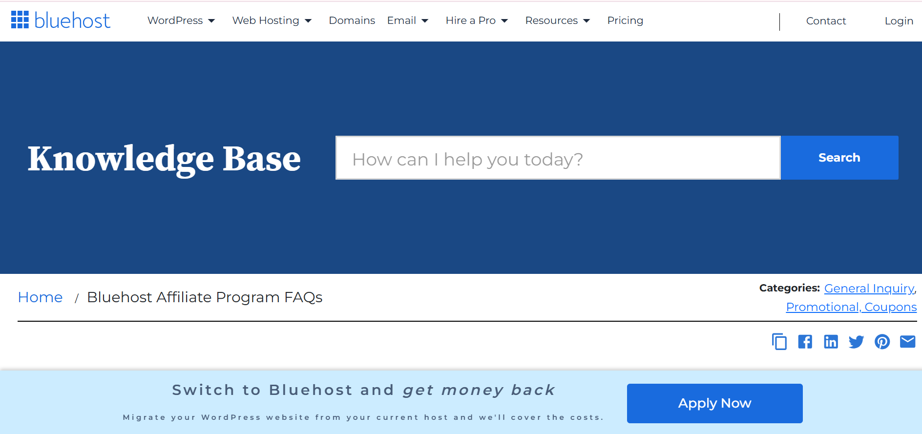 Bluehost Affiliate Program